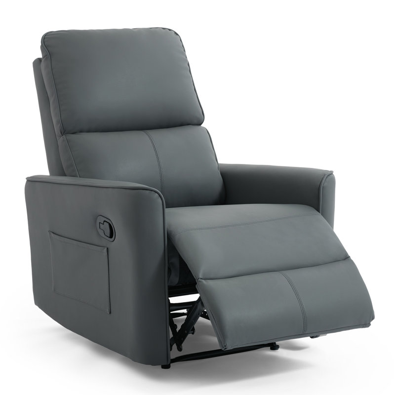 Saagar 6 Seater Faux Leather Reclining Sofa, Grey