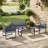 4-Piece Outdoor Conversatin set with Cushions, High-quality PE rattan Patio Furniture, Acacia Wood Table Top-1476241538