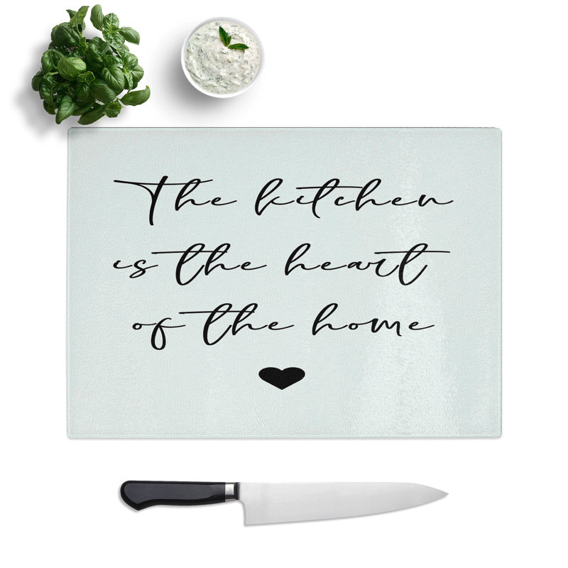 Kitchen in the Heart of the Home Typography Chopping Board, 0.4cm H x 28.5cm W x 39cm L