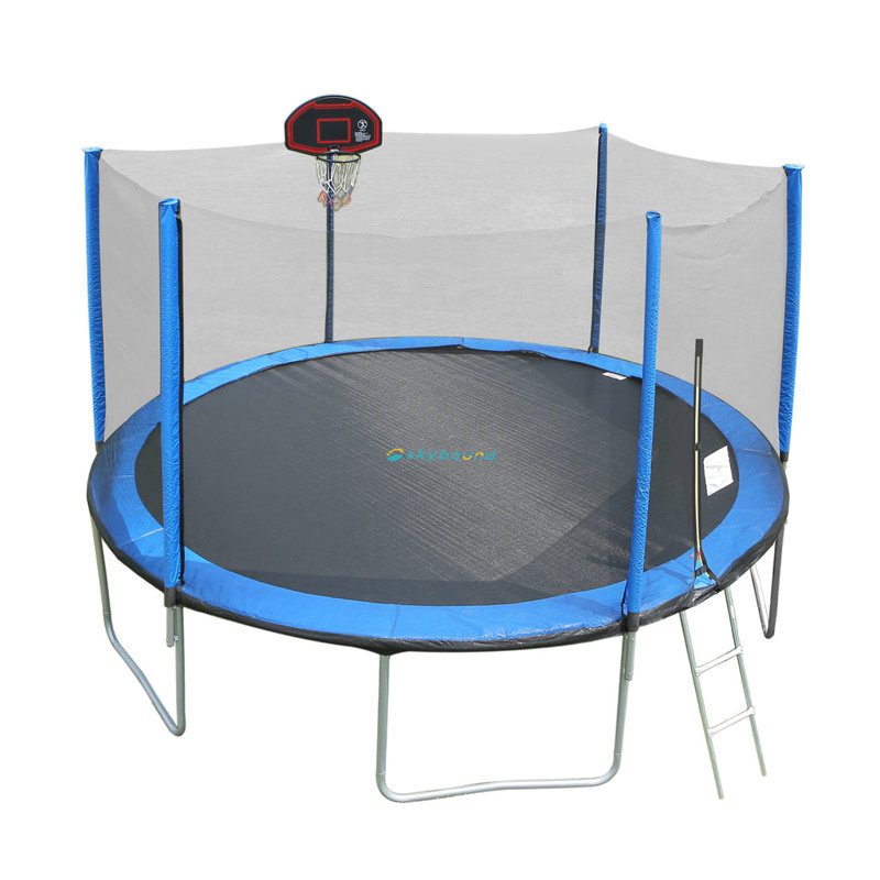 SKYBOUND Round Backyard Trampoline with Safety Enclosure, Blue