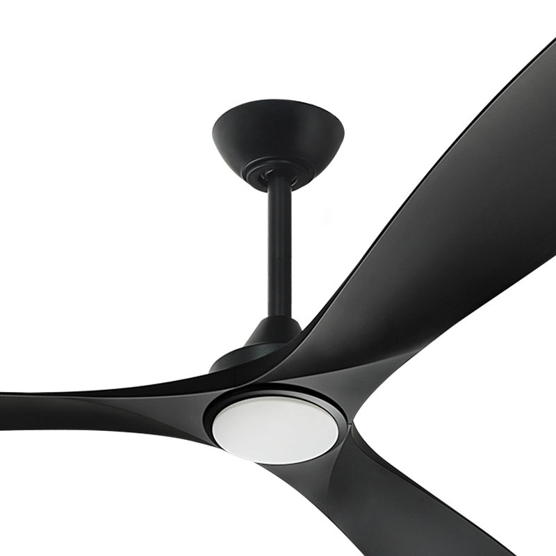 42'' Black Ceiling Fan with LED lights with Remote APP, Black, 42" L x 42" W