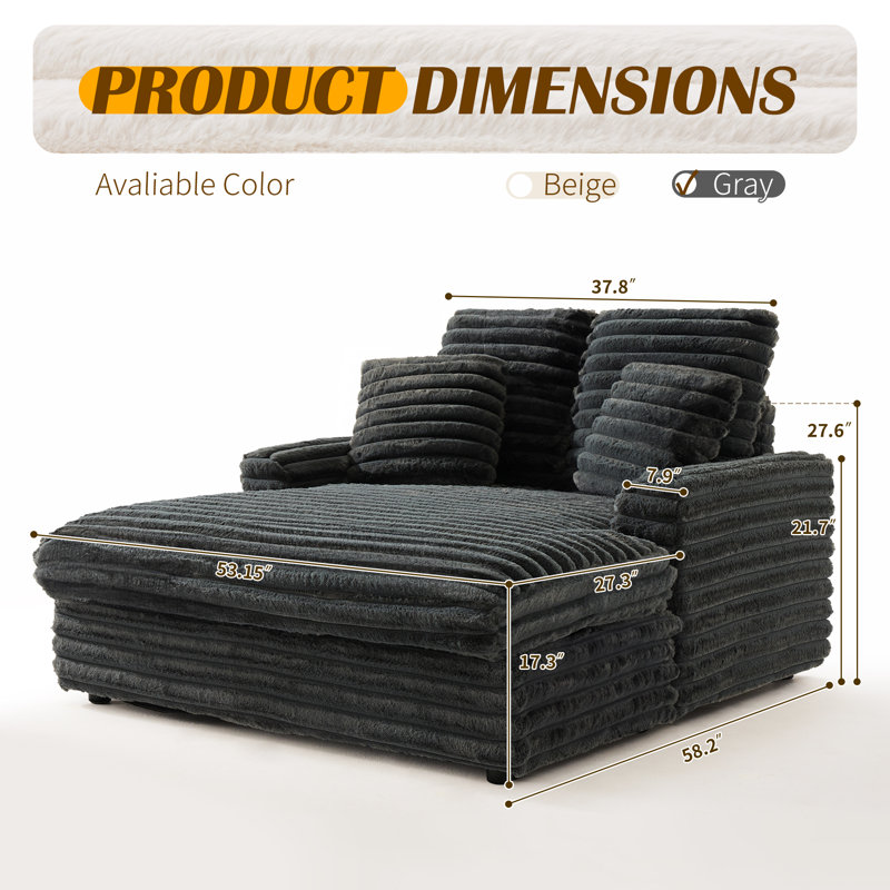 53"W Wide Sleeper Sofa Bed – Plush Chair Bed with Throw Pillows & Recessed Arms for Living Room, Guest Room, or Home Office