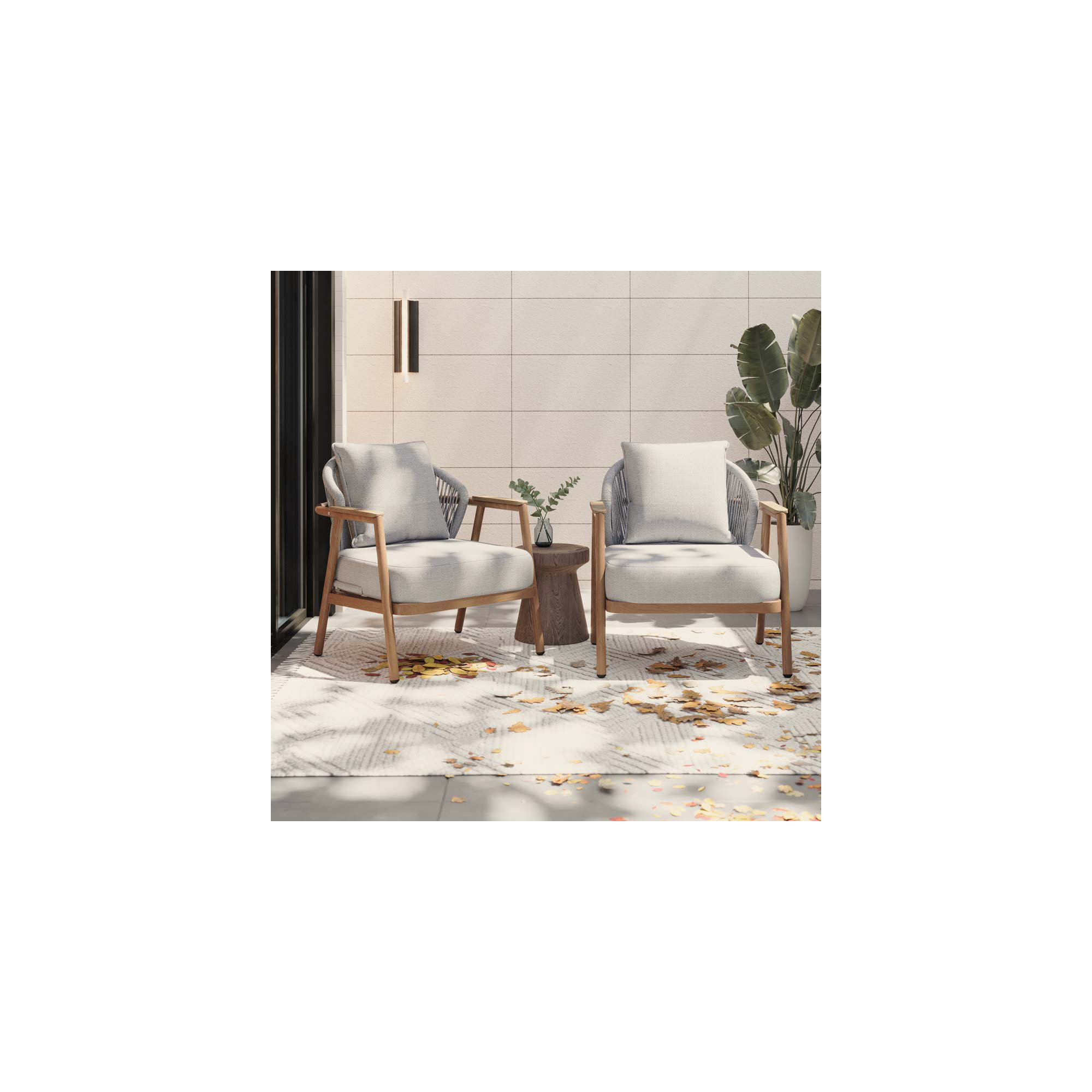 Outdoor Rope Club Chair, Teak