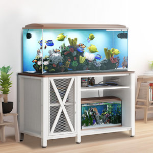 Chickerell Rectangle Heavy Duty Metal Aquarium Stand with Power Outlets