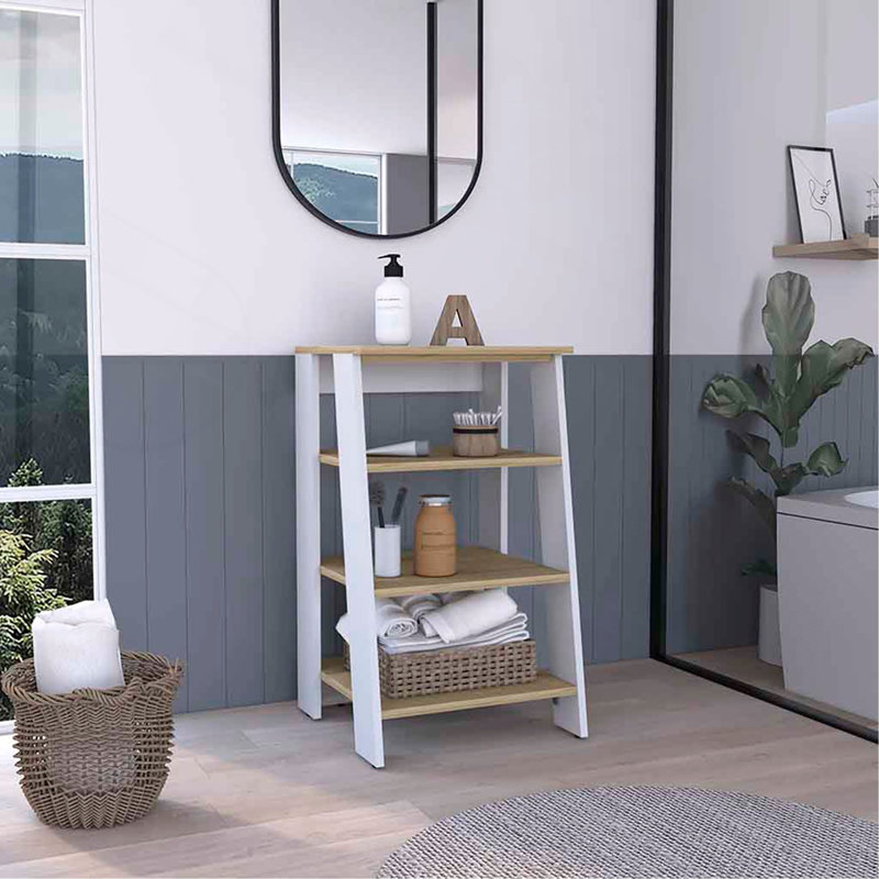 Clair Linen Cabinet, Two Interior  Shelves, Two Open Shelves, Single Door