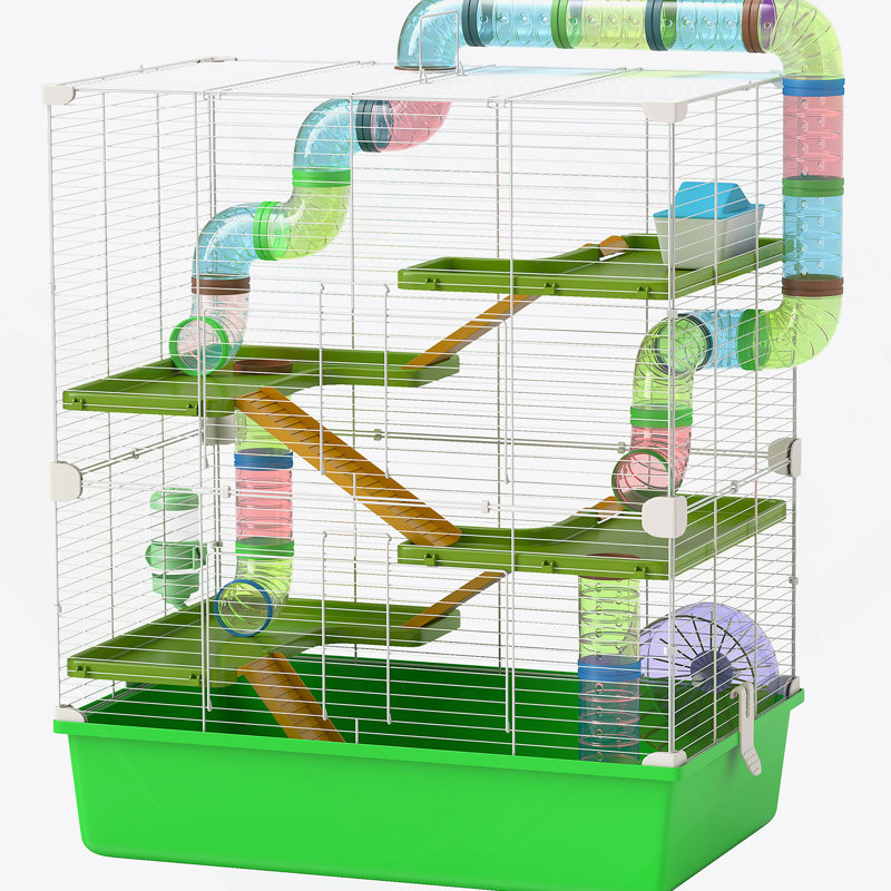 Versatile Hamster Cage With Multiple Play Features And Portable Design