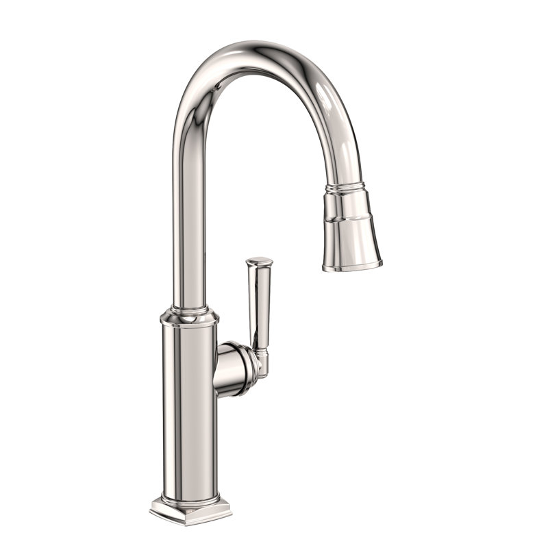 Zemora Single Handle Pull Down Kitchen Faucet, Polished Nickel (PVD)