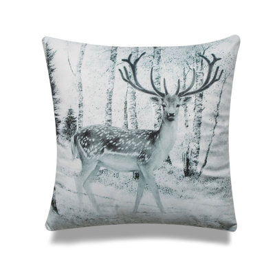 Reindeer Microsuede Throw Pillow