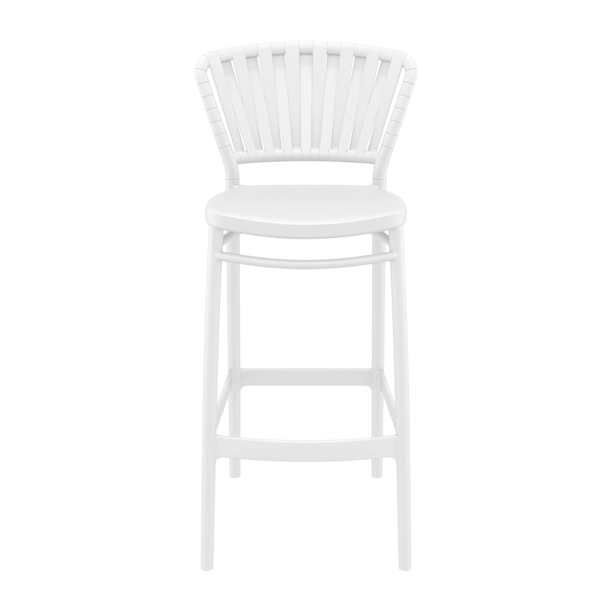 Newport Outdoor Barstool, White, 29.5"