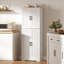 Garde-manger, armoire de rangement 64 po avec tablettes réglables, blanc