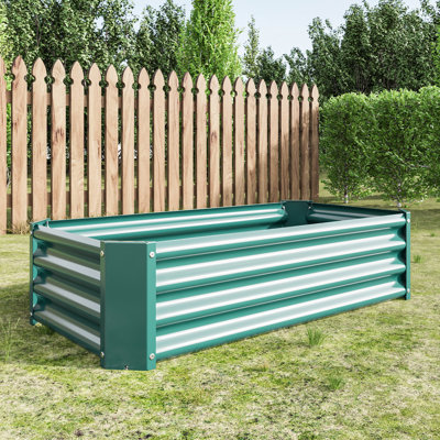Jardinière rectangulaire surélevée en métal 421Ft pour plantes, légumes, facile à assembler