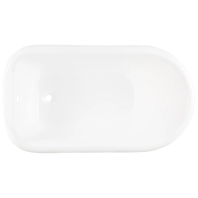 66" Miya Cast Iron Clawfoot Soaking Tub, No Drillings, Polished Brass