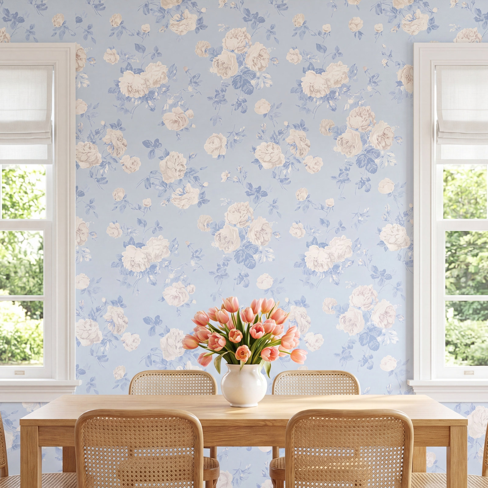 Cabbage Rose Self-Adhesive Double Roll