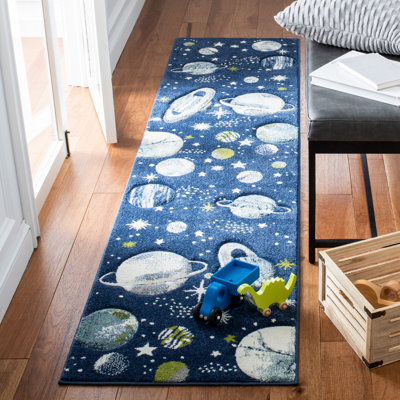 Hilger Navy/Ivory/Green Area Rug