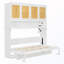 Lit escamotable simple avec armoire supérieure et lumière et ports de charge USB-1504557476