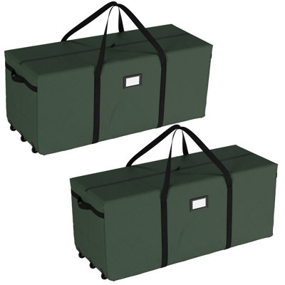 2-Pack Rolling Christmas Tree Storage Bags for 9 ft. Artificial Trees - Canvas Duffel on Wheels