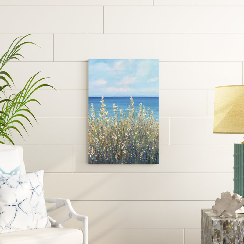 «Flowers at the Coast I», peinture sur toile, H 36 po x l 24 po x P 1,25 po, Toile tendue