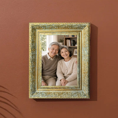 Antique Gold 1PC 11" x 14" Statement Picture Frame with Easy Photo Change