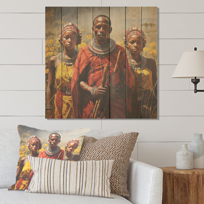 «African Samburi Vibrance III» - impression Balenciaga sur bois