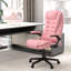 Fauteuil de bureau à haut dossier, cuir d'unité centrale rose, 6 points de vibration, inclinaison chauffée et télécommande pour les meubles de massage relaxant avec fonction inclinable et réglable