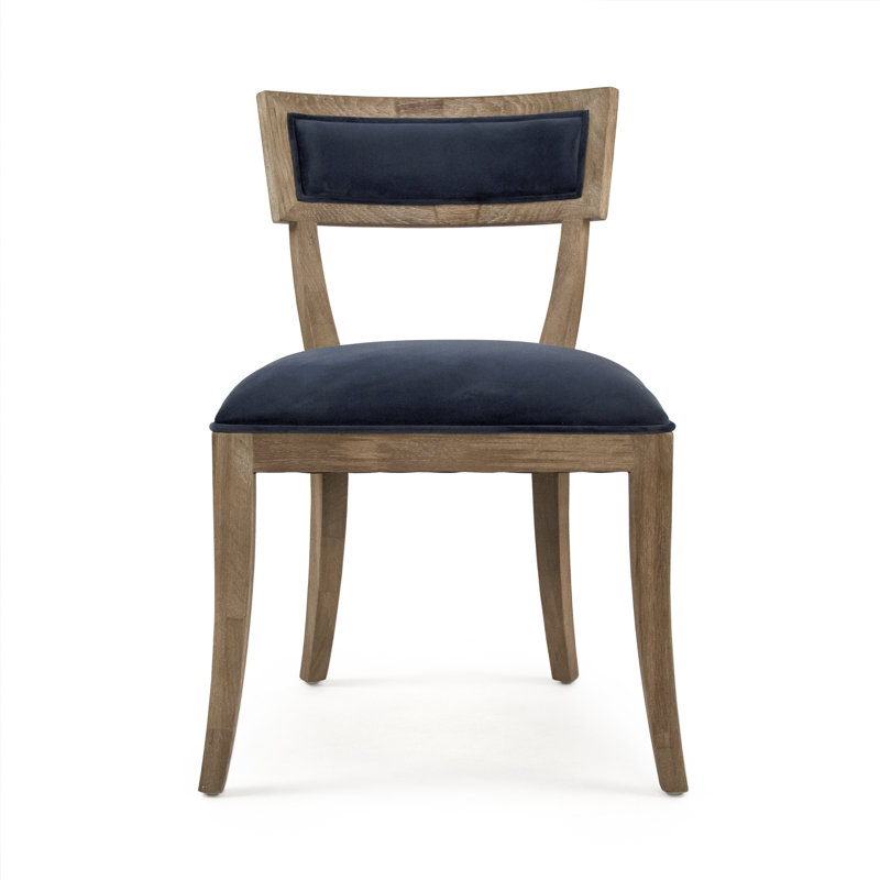 Gambrell 19'' H Velvet Upholstered Side Chair, Blue Velvet