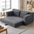 2-Seats Convertible Floor Sofa Bed With Storage Pocket, 3D Folding Mattress Sofa-1638066222-1632083677