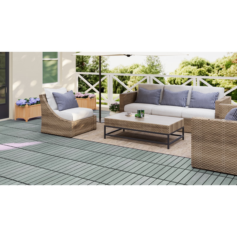 Carreaux de terrasse à emboîtement L 12 po x l 12 po (gris-vert)