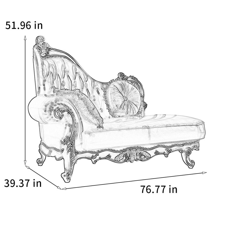 Chaise légère en bois massif sculpté de luxe, Orienté à gauche (vu de face)