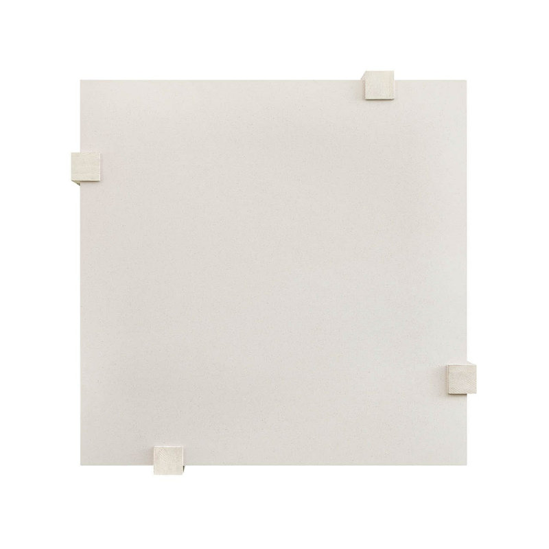 Modern Mist 44" Wide White Quartz Top Light Oak Base Square Cocktail Table