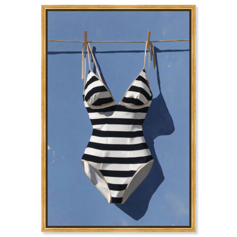 «Shape of Summer Coastal Decor» par Art Remedy, H 54 po x l 36 po, Structure noire