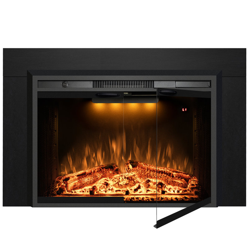 Trim With Electric Fireplace, 27.32" H x 36" W x 7.7" D