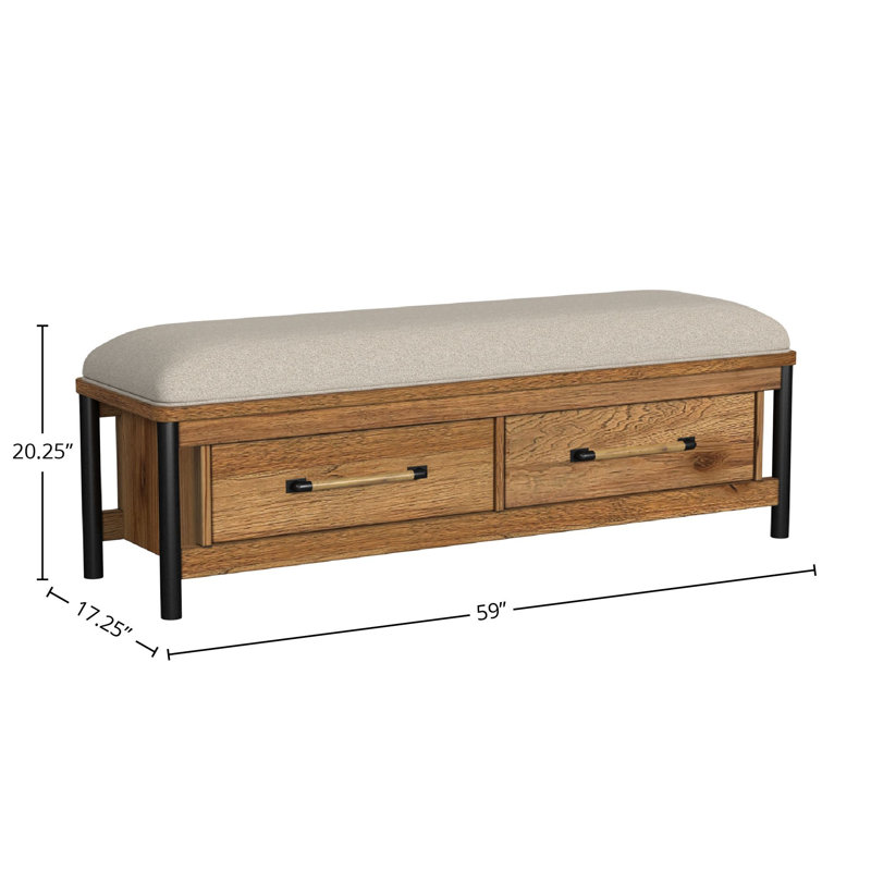 Magee Rubberwood Bench, Hickory
