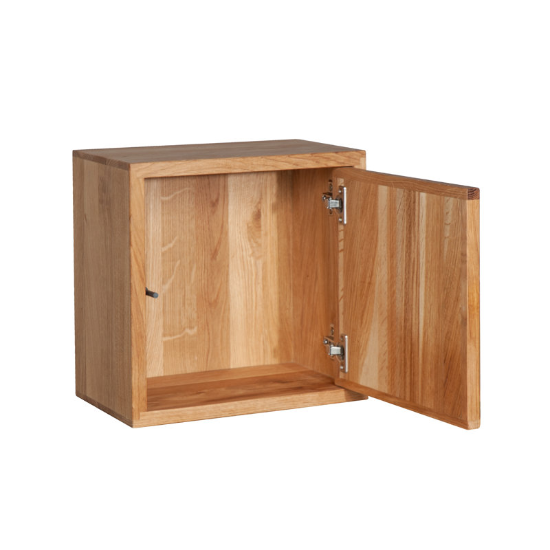 Dallastown Square Solid Wood Accent Shelf, Medium Brown