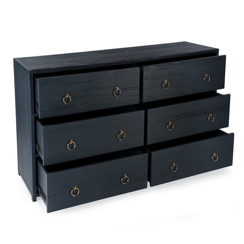 Bilmar W Commode rectangulaire à 6 tiroirs en bois, bleu marine, Bleu