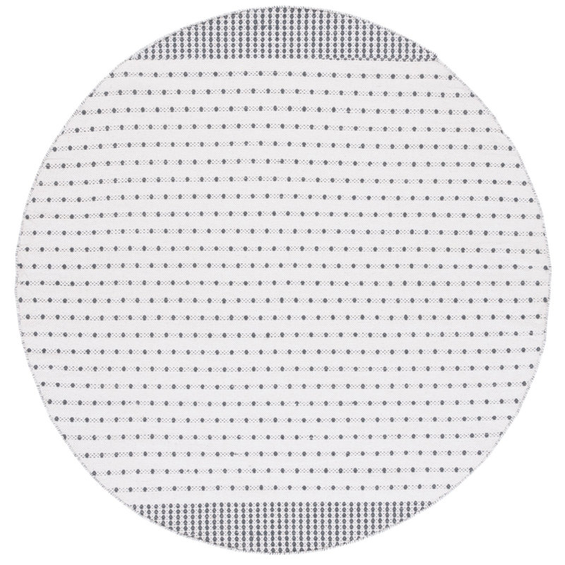 Breckenridge Flat Weave Cotton Geometric Rug, Round 6'