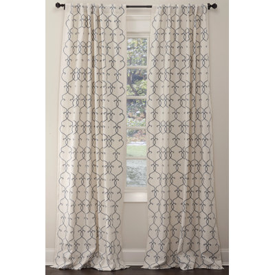SAMPLE-Gable Geometric Rod Pocket Single Curtain Panel