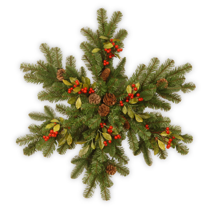 Flocon de neige avec baies décoratives 32 po avec lumières DEL