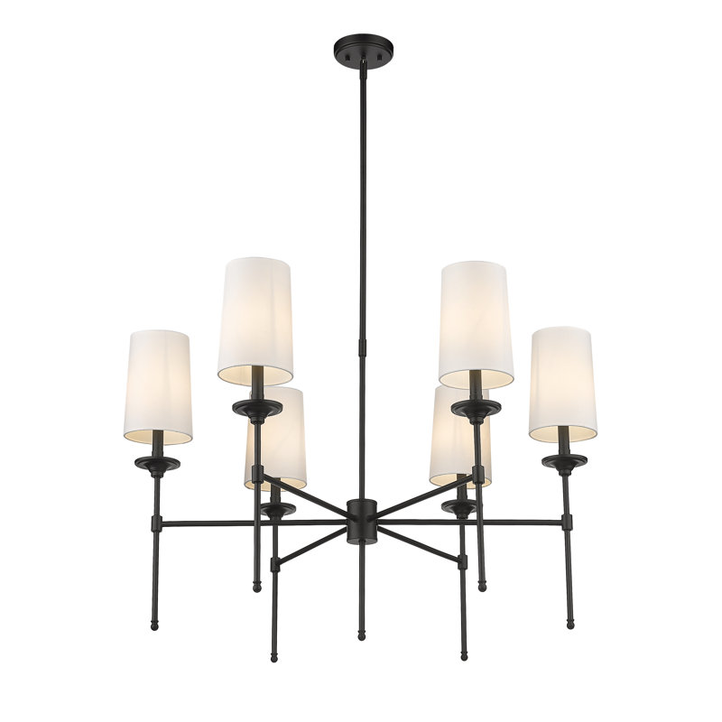 Hayse 6 - Light Dimmable Classic / Traditional Chandelier, Matte Black