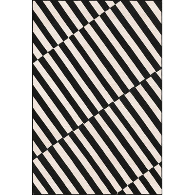 Tapis décoratif moderne crème noir à motif de croix