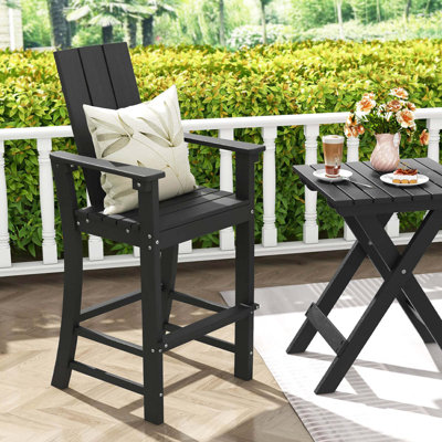 Tall Adirondack Chair With Ergonomic Backrest Armrests & Footrest For Backyard by Winston Porter