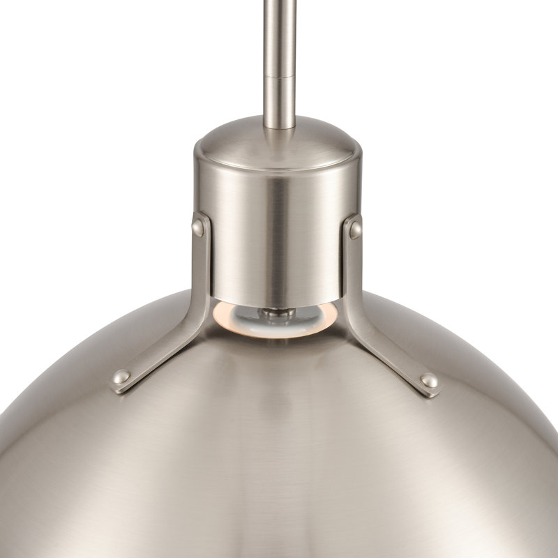 Luminaire suspendu 1 lumière Zayne - nickel brossé 12 po