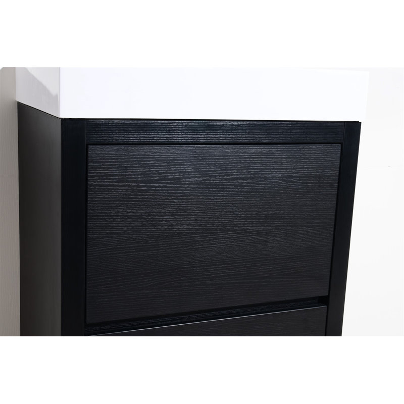 Ensemble de meuble-lavabo simple 35 po Royka, Noir, Blanc