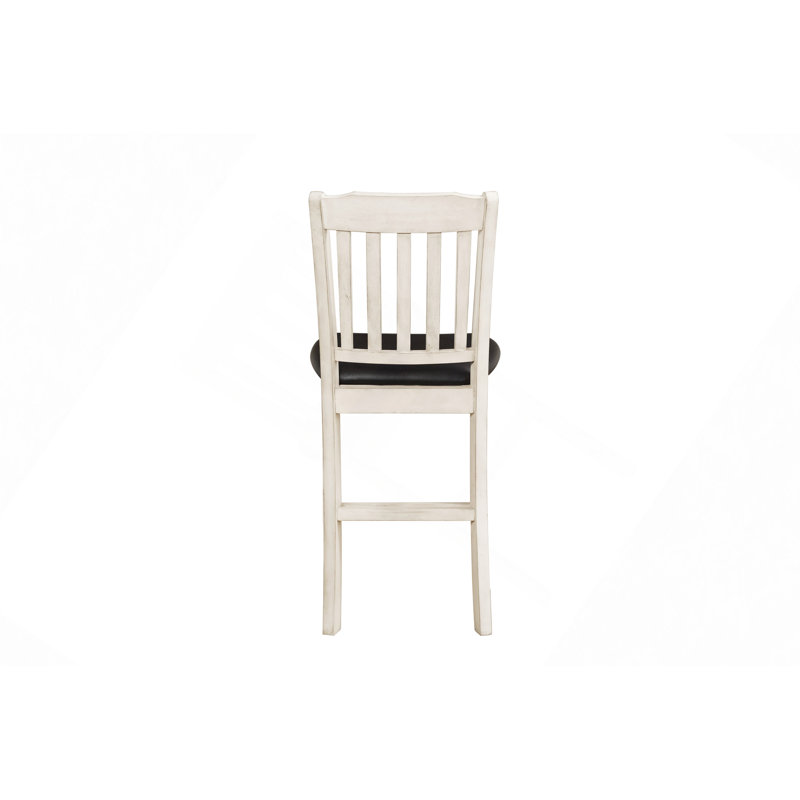 Ensemble de chaises de salle à manger à hauteur de comptoir brun foncé en similicuir 2 pièces