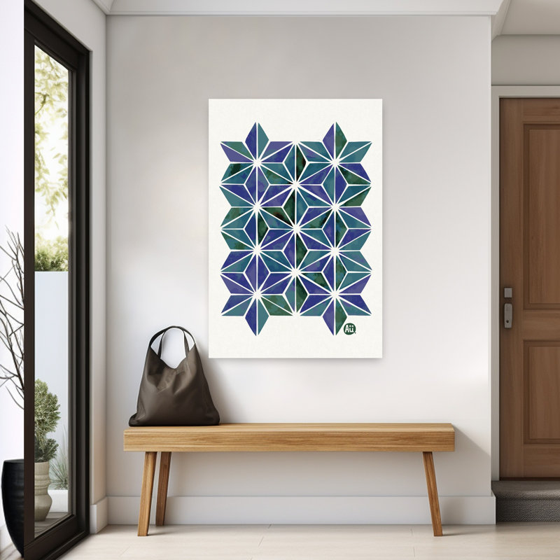 Contemporary Art Geometric Traditional Abstract Nature Landscape Wall Art by Aia Ueno - Wrapped Canvas Print
