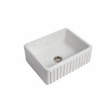 Barley - 23.4 L X 18.1 W Fireclay Fluted Single Bowl Apron / Farmhouse Kitchen Sink