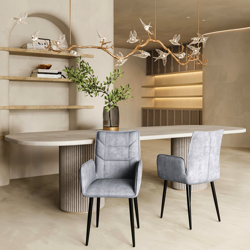 2 chaises de salle à manger jaune moutarde - Cadres ergonomiques en fer poli, cadre renforcé pour les coins-repas de cuisine et de bureau à domicile