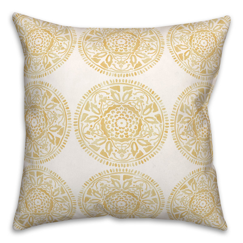Housse et insert de coussin extérieur d'extérieur, Jaune clair