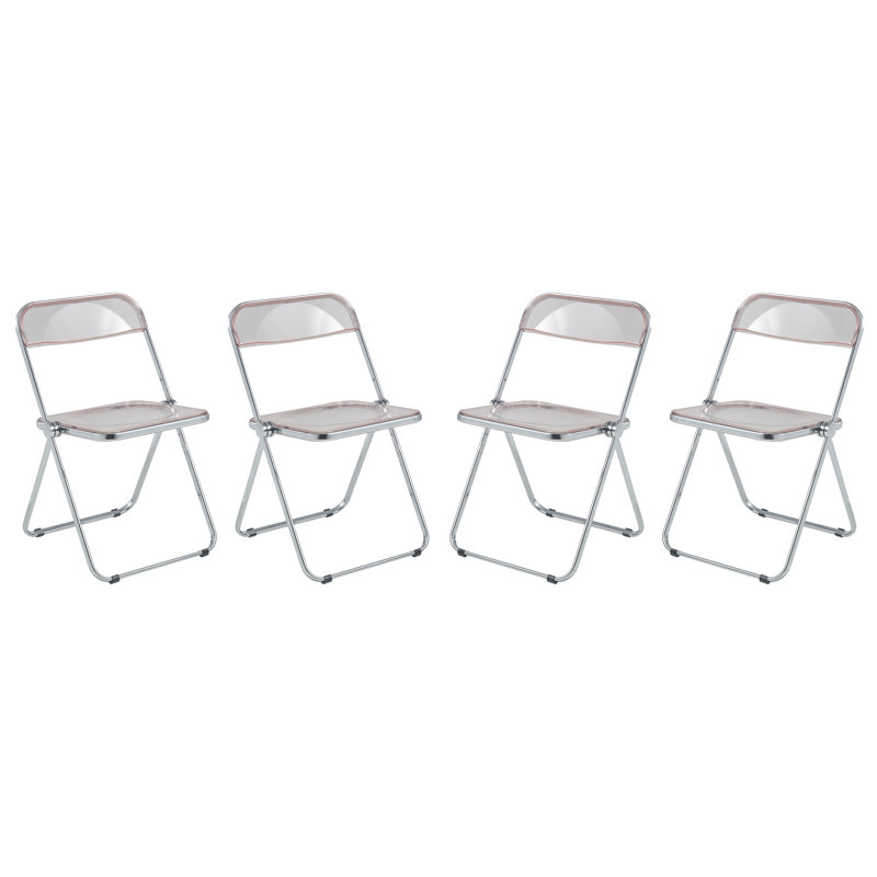 Chaise d'appoint de salle à manger Lawrence, Rose, Chrome