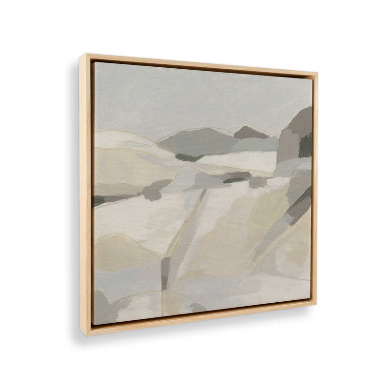Reproduction de paysage discret II, Cadre américain en érable flottant, H 16,75 po x l 16,75 po x P 1,75 po, 1