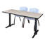 Neyland Cain T-Base Training Table and 2 Stacking Chairs-32520324-32520329-32520330